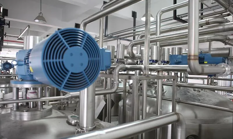 Air handling fan and ductwork in a plant room